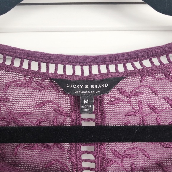 Lucky Brand Maroon Long Sleeve With Cutouts - Picture 3 of 4